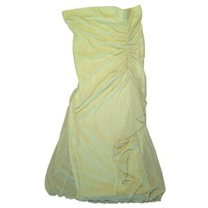 Y2K Vintage Laura Sz 14 Pastel Green Sleeveless Strapless Tube Dress